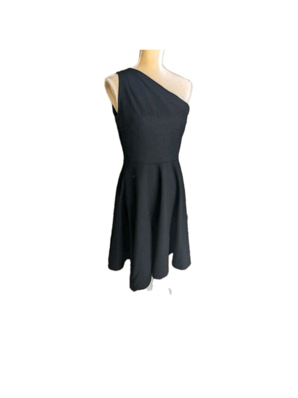Sarin Mathews Black Large One Shoulder Cocktail Party Dress Vintage Style - Picture 3 of 11